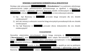 Wniosek o ujawnienie numerów ksiąg wieczystych. Jak znaleźć księgę wieczystą? Wniosek dotyczy informacji o działkach ewidencyjnych i numerach ksiąg wieczystych.
