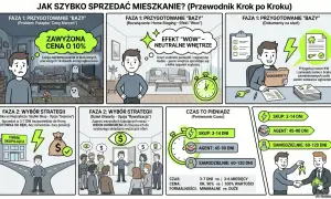 Jak szybko sprzedać mieszkanie? Faza 1: przygotowanie bazy, neutralne wnętrze i dokumenty. Faza 2: wybór strategii - szybki skup lub rywalizacja. Czas to pieniądz!