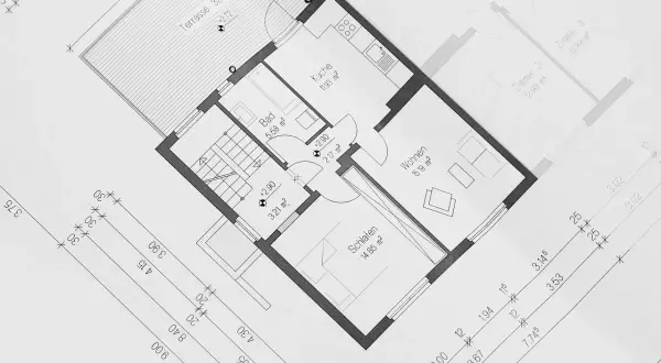 Projekt budynku gospodarczego 35m2: rzut parteru z kuchnią, łazienką, salonem i sypialnią. Widoczna taras i wymiary pomieszczeń.