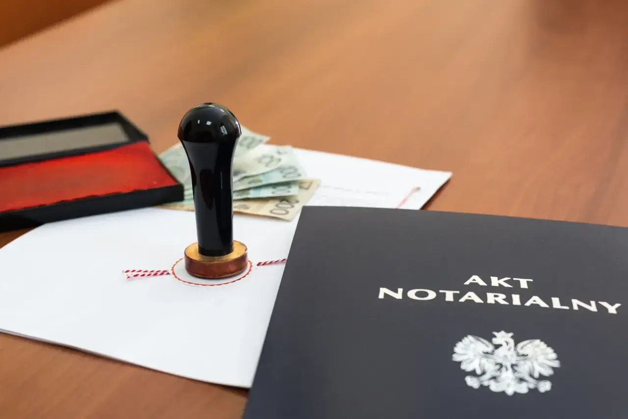Akt notarialny, pieczęć, pieniądze i tusz. Dokumenty związane ze służebnością mieszkania i obowiązkami właściciela.